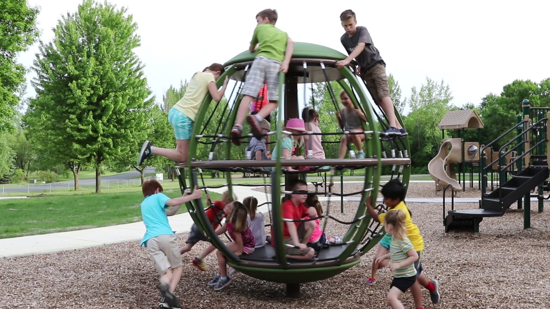 An image of a playground in a wealthy neighborhood